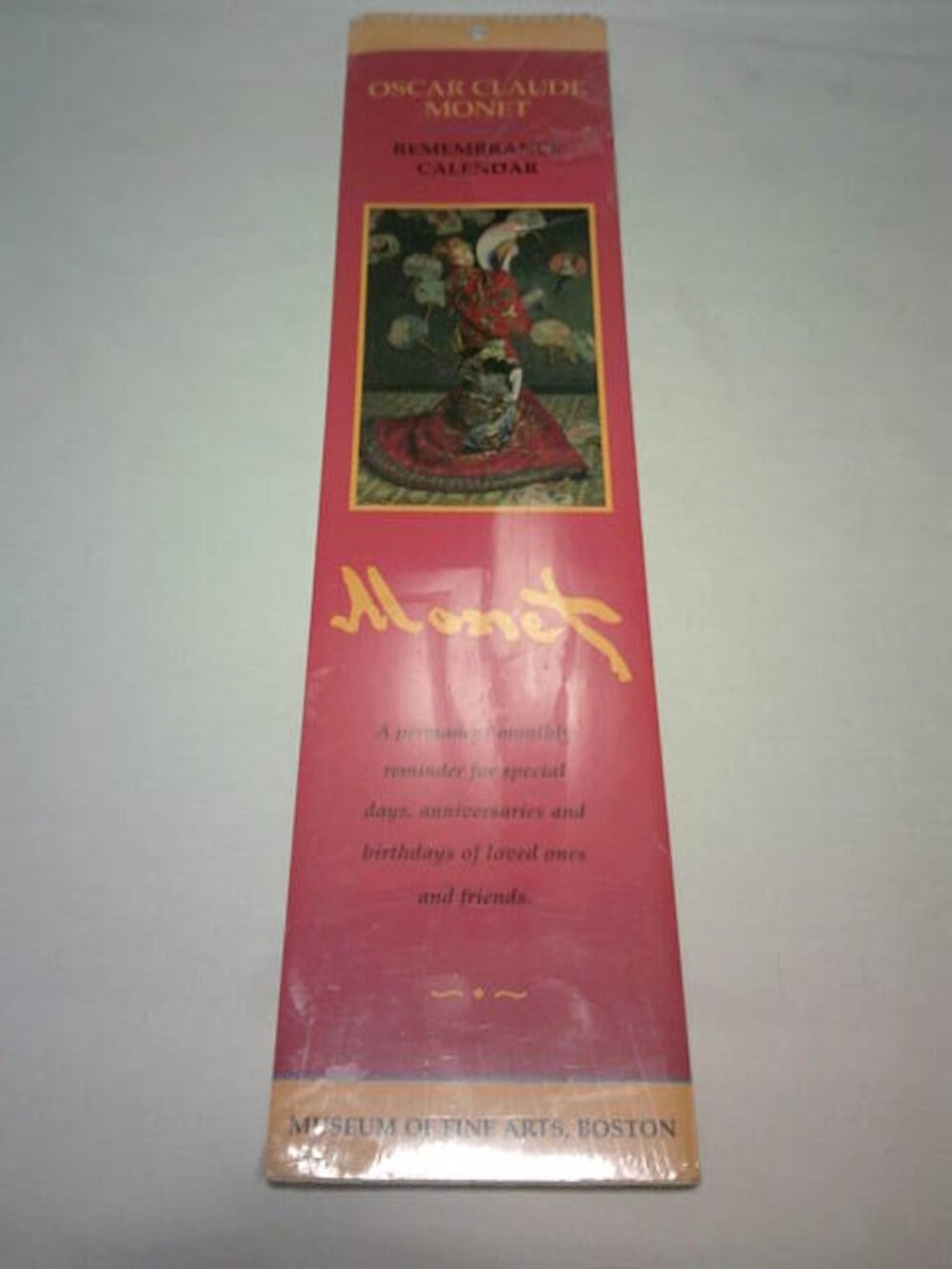 VTG OSCAR CLAUDE MONET REMEMBRANCE CALENDAR FROM MUSEUM OF FINE ARTS BOSTON RARE